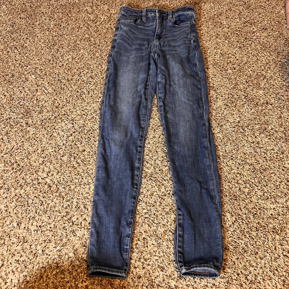 American Eagle Jeggings Next Level Stretch‎ Dark Wash Denim Jeans 0 Long